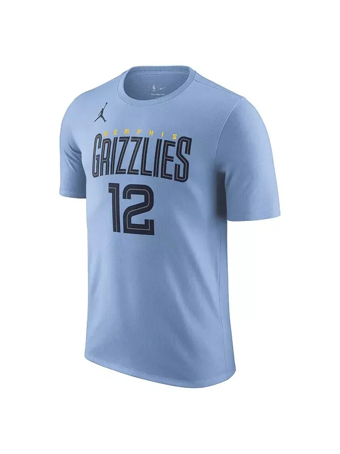 Мужская футболка Ja Morant Memphis Grizzlies светло-голубая Statement Edition с именем и номером — изображение 3 из 3