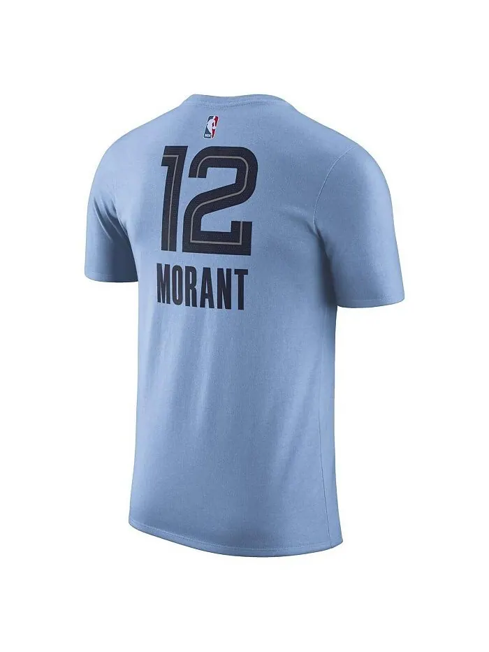 Голубая мужская футболка бренда Ja Morant Memphis Grizzlies 2022/23 Statement Edition с именем и — изображение 2 из 3