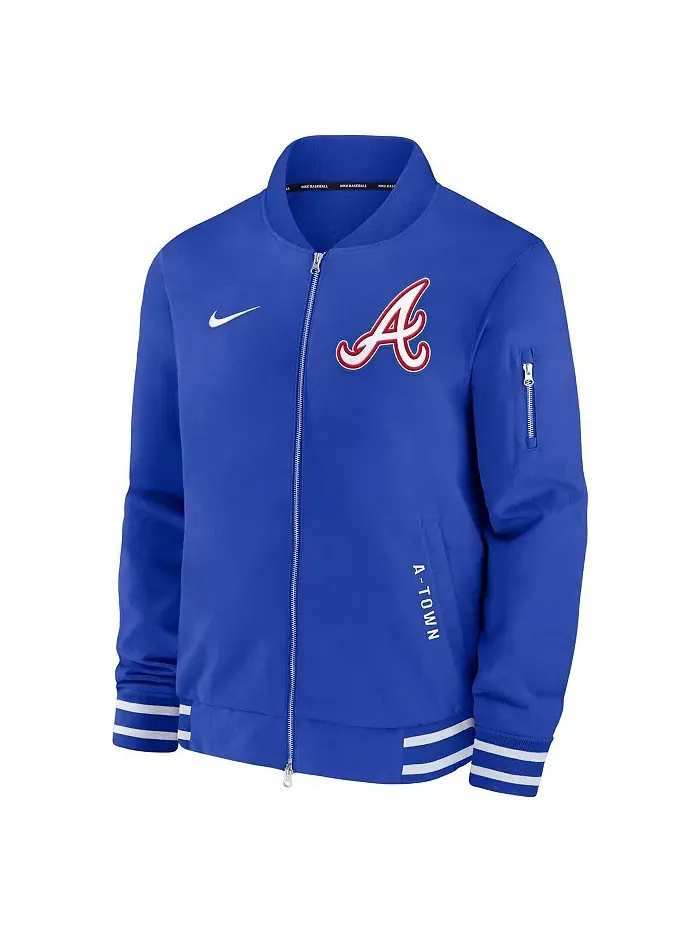 Мужская бомбер-куртка с полной застежкой-молнией Atlanta Braves Authentic Collection City Connect — изображение 2 из 3