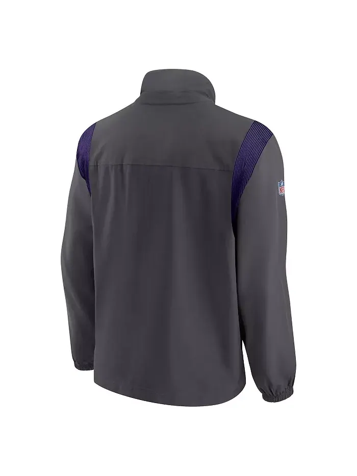 Мужская антрацитовая куртка Minnesota Vikings Sideline с тканым логотипом и молнией по всей длине — изображение 3 из 3