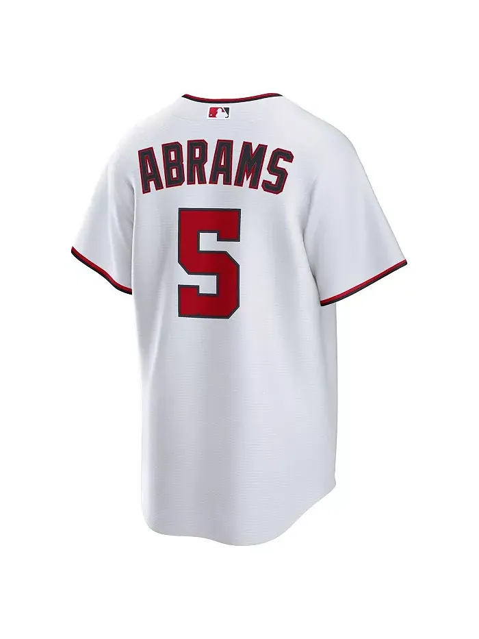 Мужская реплика домашней футболки Washington Nationals CJ Abrams в белом цвете Nike — изображение 2 из 3