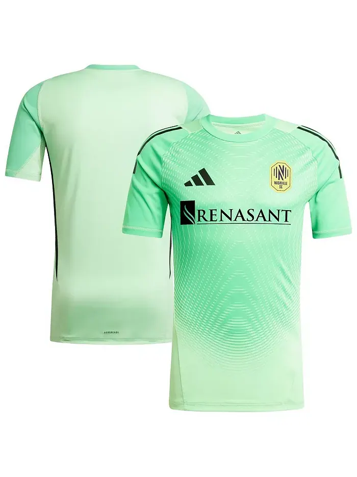 Мужская вратарская футболка Nashville SC 2025 зеленого цвета adidas