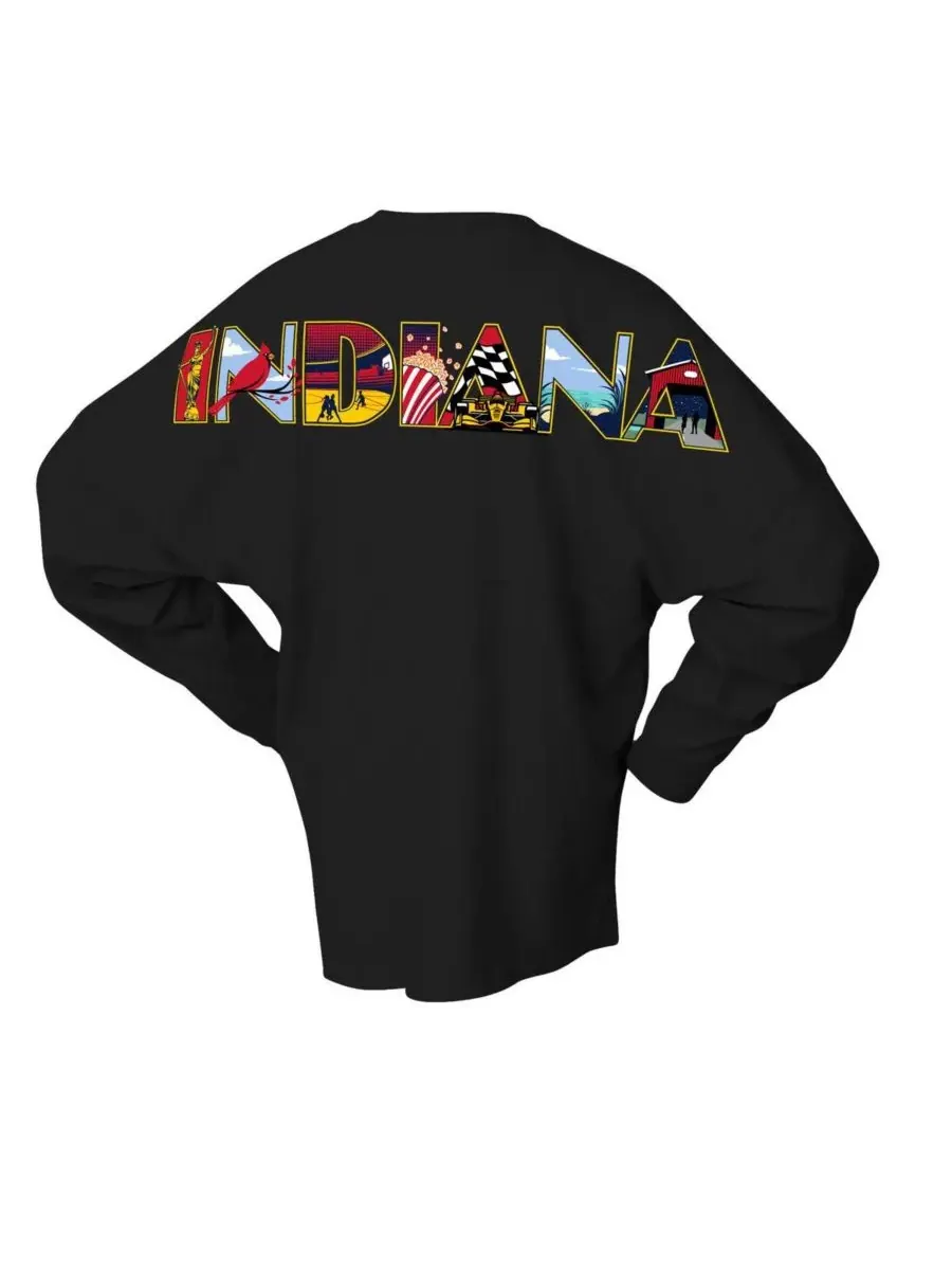 Spirit Jersey Женская черная футболка с длинными рукавами в стиле «Индиана Фэвер» оверсайз, в стиле — изображение 2 из 3