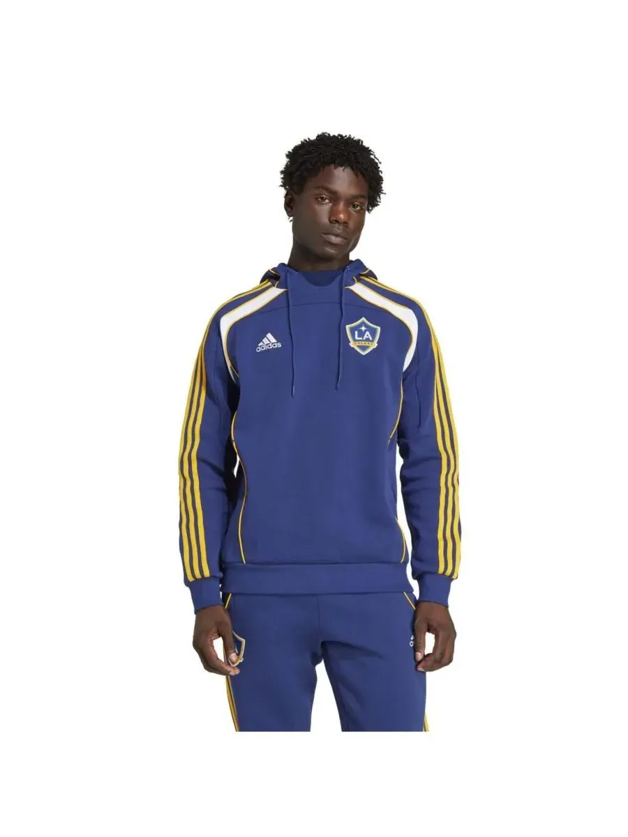 Adidas Мужская темно-синяя толстовка с капюшоном LA Galaxy 2025 Travel
