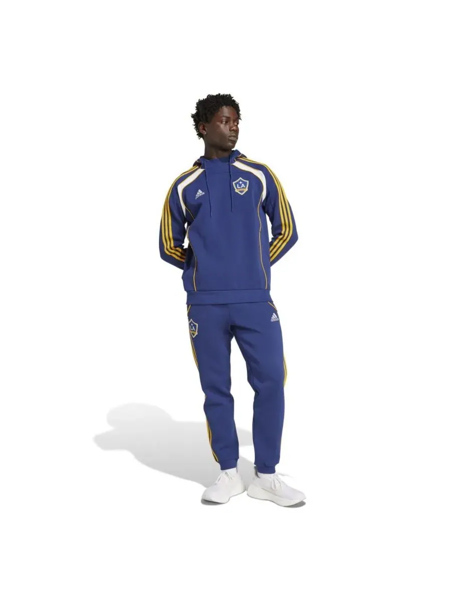 Adidas Мужская темно-синяя толстовка с капюшоном LA Galaxy 2025 Travel — изображение 3 из 5, темно-синий