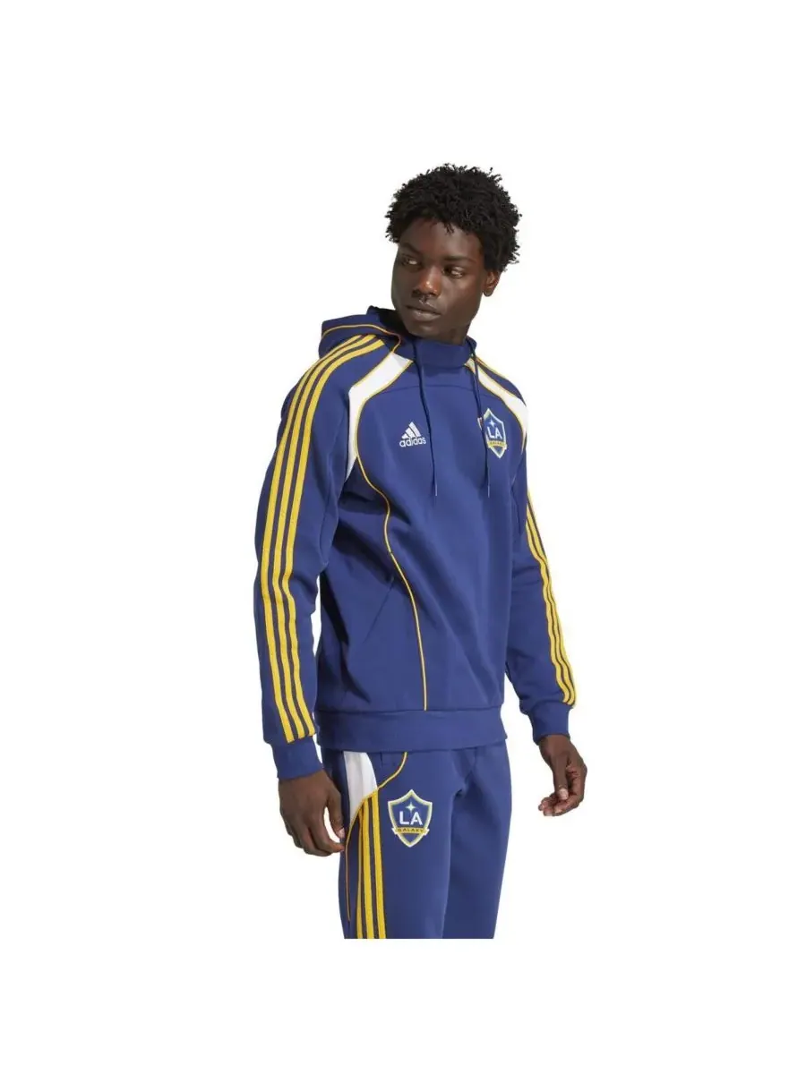 Adidas Мужская темно-синяя толстовка с капюшоном LA Galaxy 2025 Travel — изображение 4 из 5, темно-синий