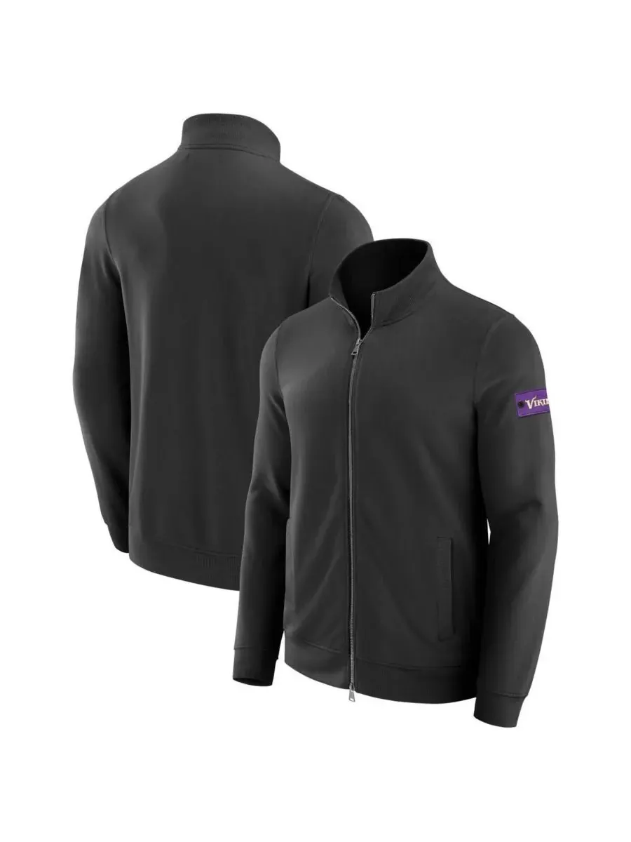 J. Palmer Мужская черная толстовка на молнии с надписью "Minnesota Vikings QB1" — черный