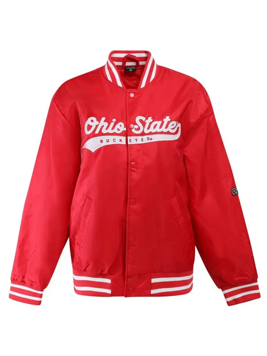 Женская алая куртка Ohio State Buckeyes A-Game Varsity с застежкой на кнопках Hype And Vice — изображение 3 из 3, алый