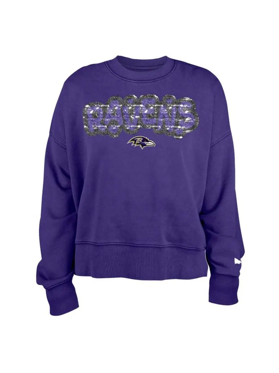 New Era Детская фиолетовая толстовка с пайетками в стиле Baltimore Ravens — изображение 2 из 3, фиолетовый