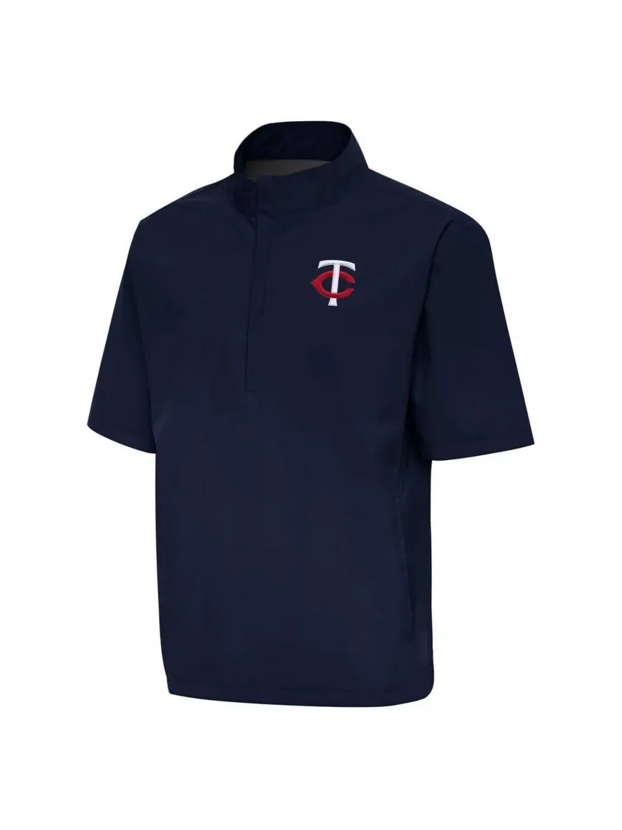 Antigua Мужская темно-синяя ветровка Minnesota Twins Brisk с застежкой-молнией до четверти