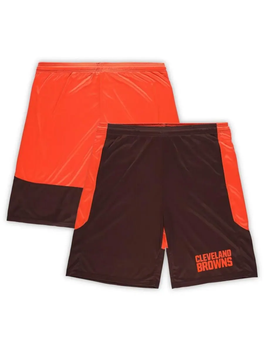 Fanatics Мужские шорты большого размера Cleveland Browns коричневого/оранжевого цвета для запуска