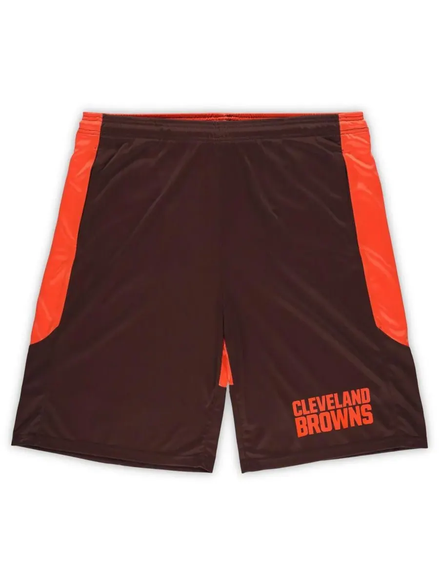 Fanatics Мужские шорты большого размера Cleveland Browns коричневого/оранжевого цвета для запуска — изображение 2 из 3
