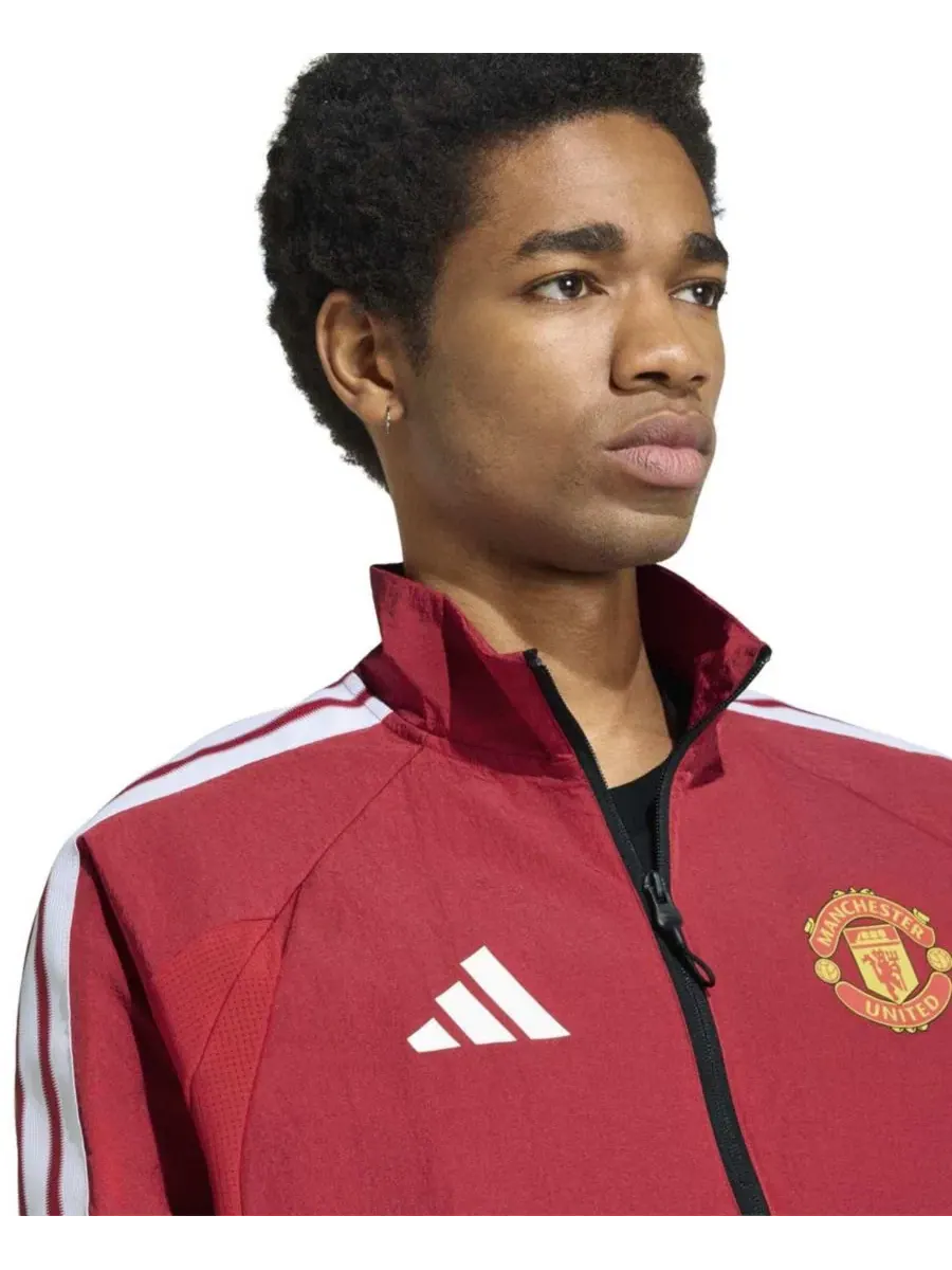 Куртка-ветровка мужская с полной застежкой-молнией Manchester United 2026 adidas — изображение 4 из 5, красный