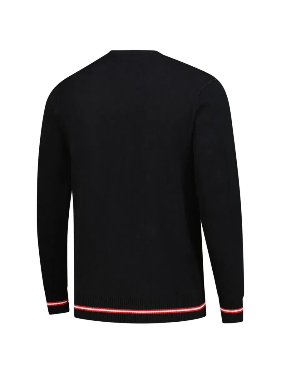 Свитер винтажный с рисунком, модель Renew Knit Vintage Retro Uscape Apparel — изображение 2 из 3, черный