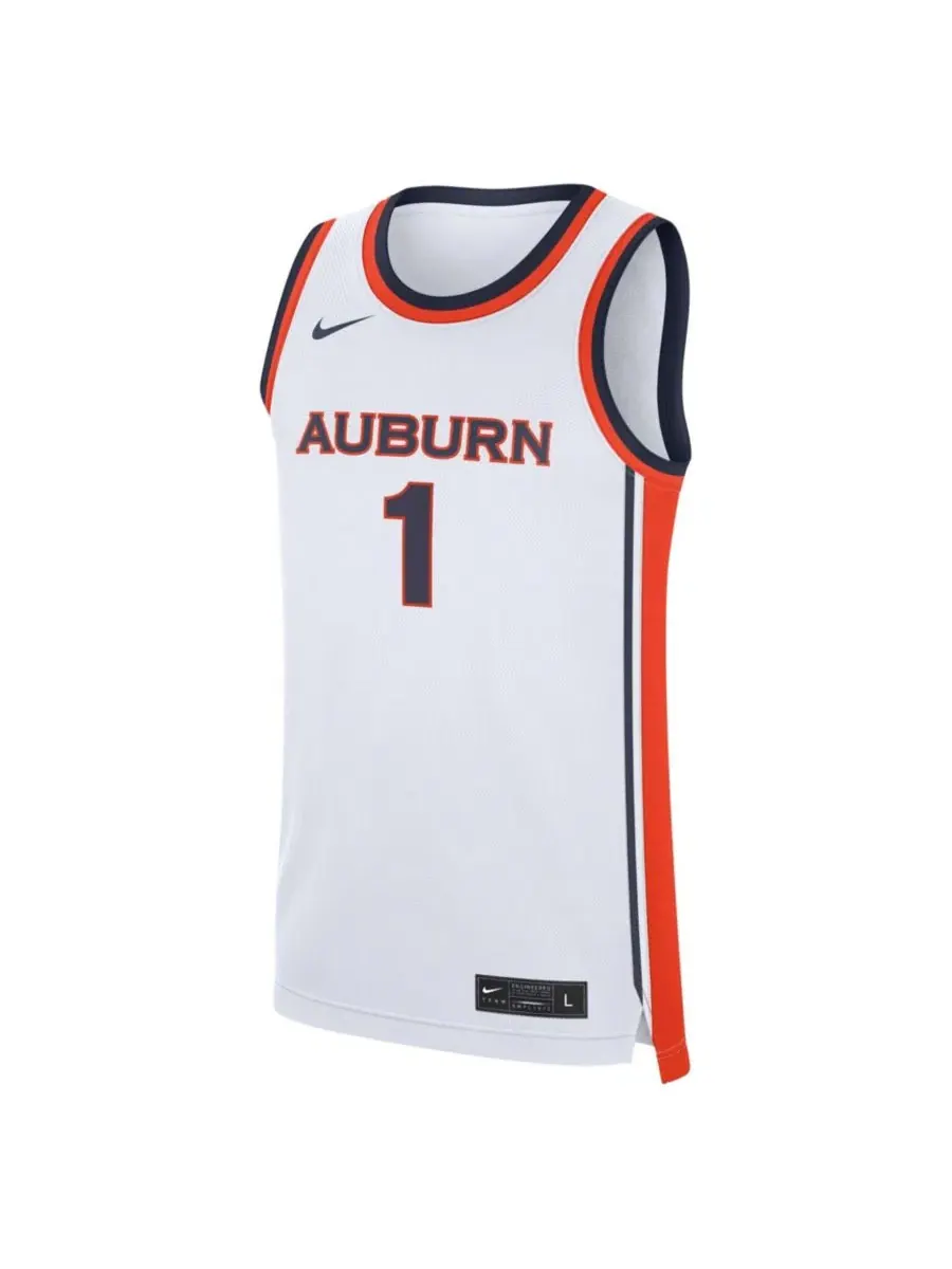 Мужская баскетбольная джерси Nike Auburn Tigers с принтом — изображение 3 из 3, белый