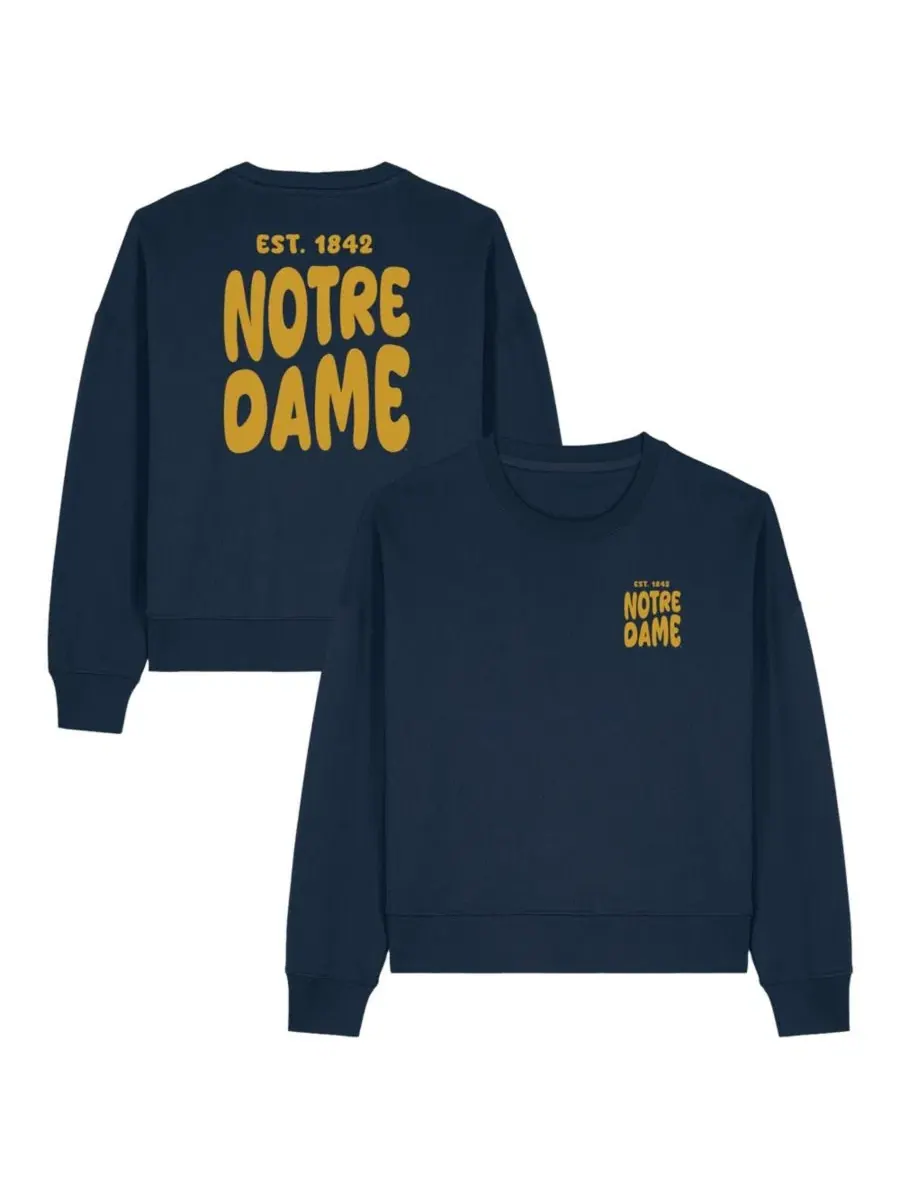Женский свитшот Navy Cloud с принтом Notre Dame Fighting Irish Uscape Apparel — синий