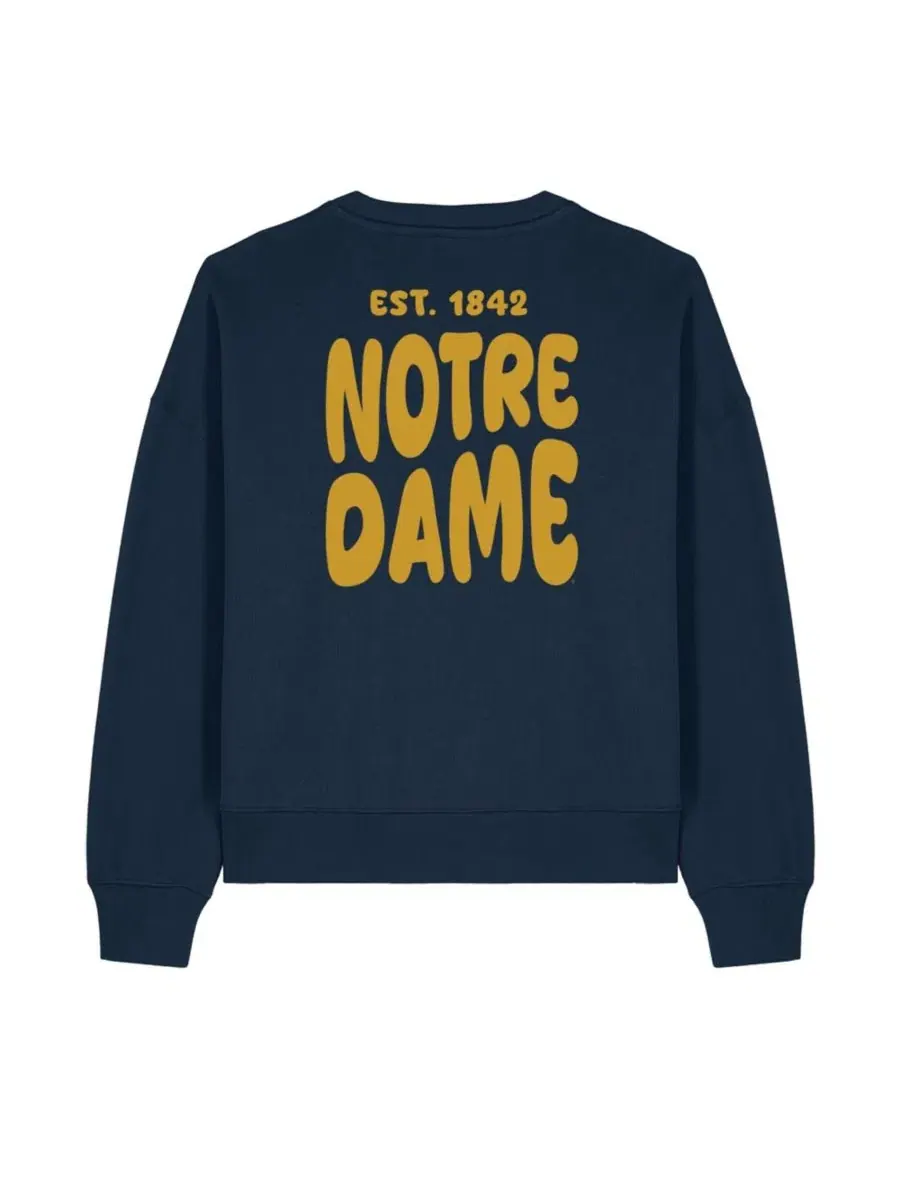 Женский свитшот Navy Cloud с принтом Notre Dame Fighting Irish Uscape Apparel — изображение 3 из 4, темно-синий
