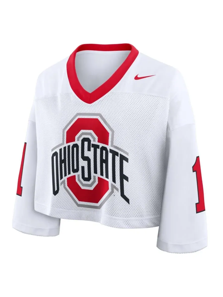 Футболка-джерси Nike, с принтом, Ohio State Buckeyes — изображение 2 из 2, белый красный