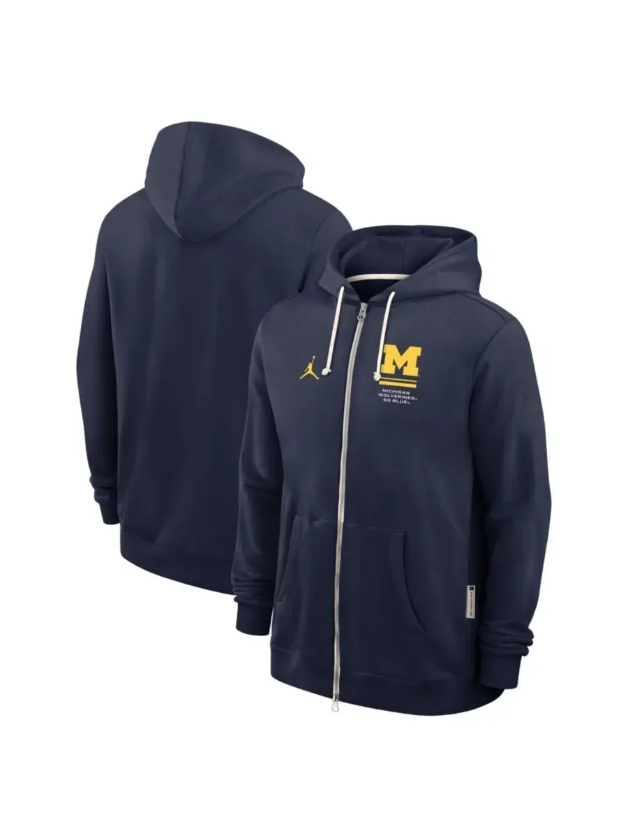 Худи с капюшоном и полной застежкой-молнией Michigan Wolverines 2026 Sideline Standard Issue