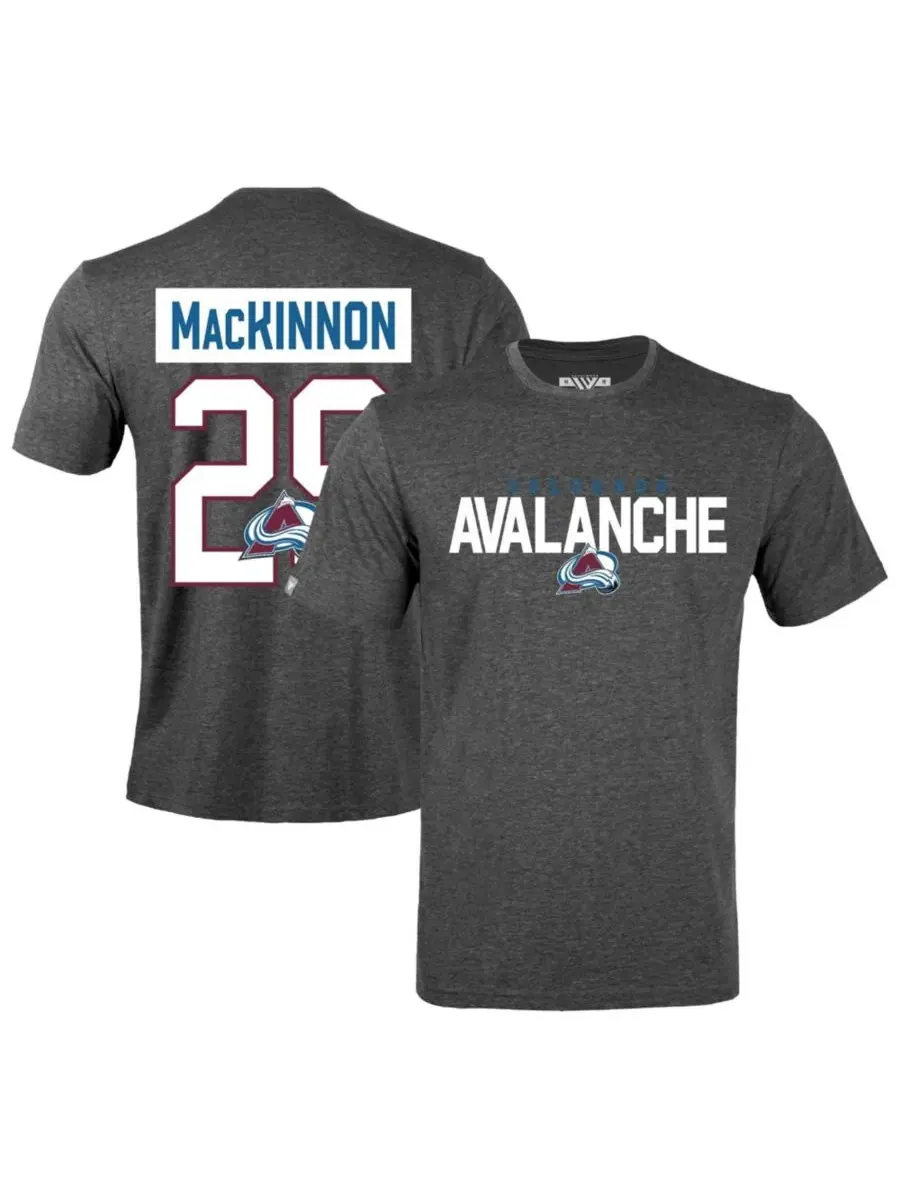 Футболка с принтом Nathan MacKinnon LevelWear — серый