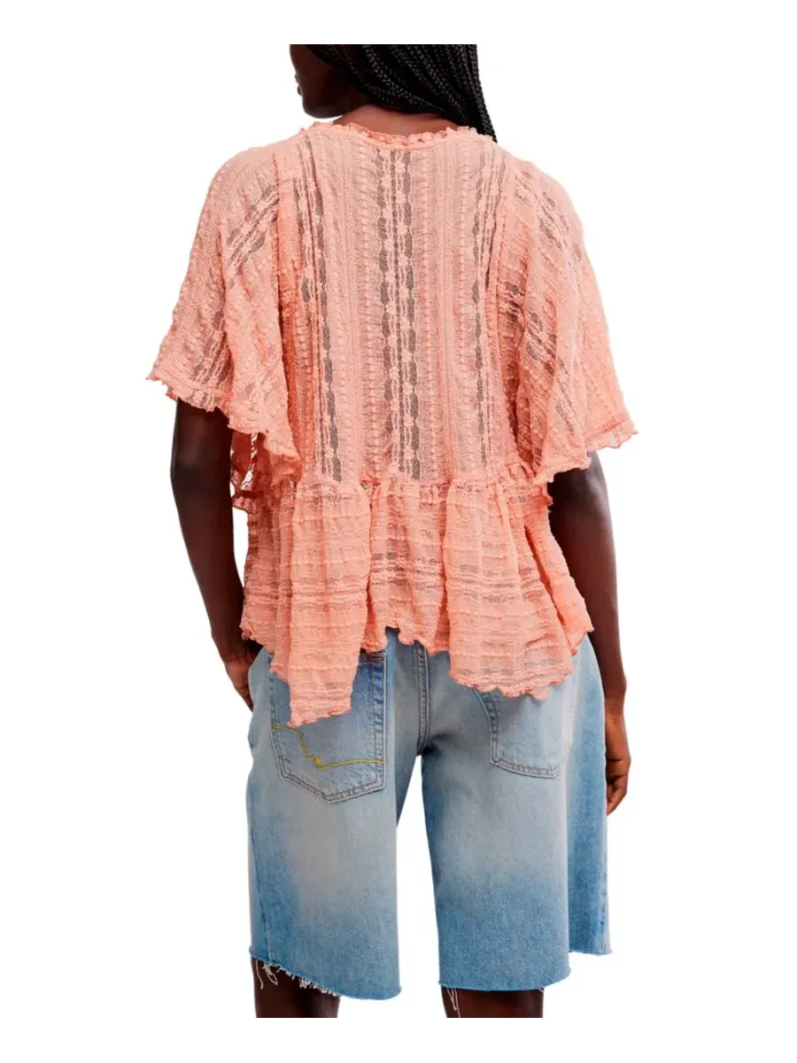Блузка кружевная с V-образным вырезом In Your Dreams Free People, Coral Kiss — изображение 5 из 5