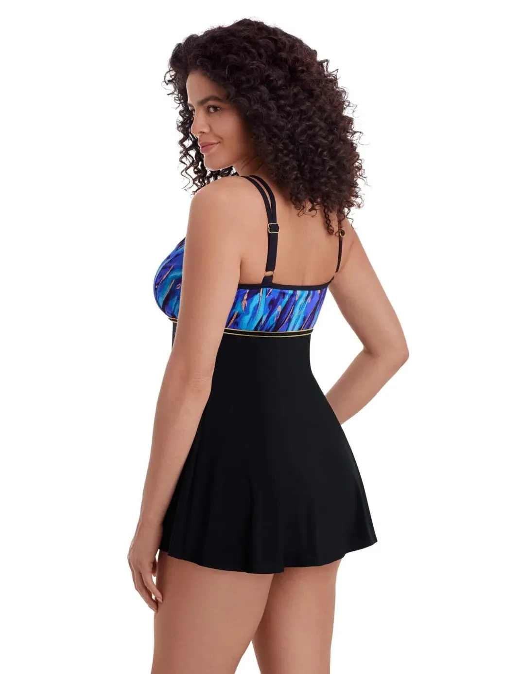 Платье для плавания с принтом Gilded Garden Empire Princess Seam Long Torso Swim Dress with — изображение 2 из 3