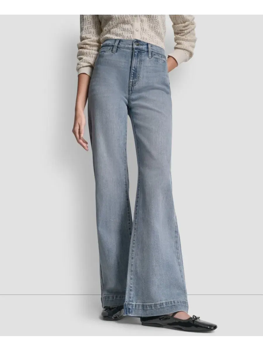 Джинсы с высокой посадкой, свободного кроя клеш, модель Relaxed Flare DKNY Jeans, Bryant