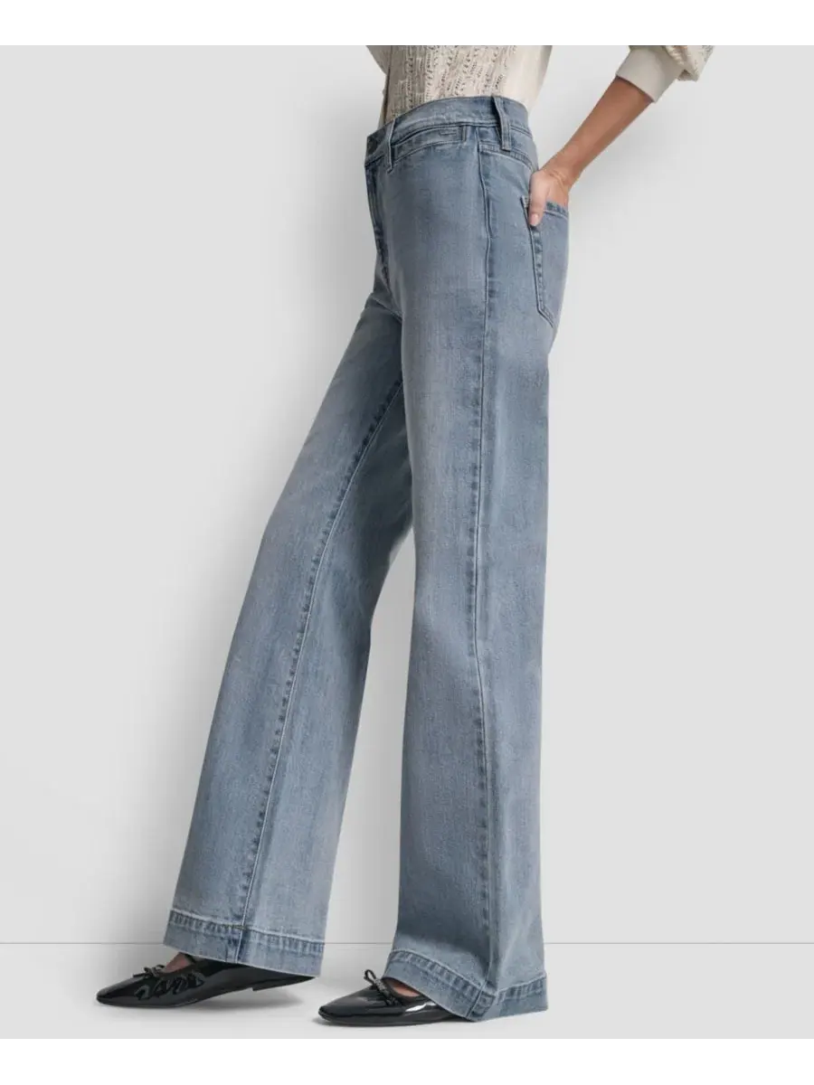 Джинсы с высокой посадкой, свободного кроя клеш, модель Relaxed Flare DKNY Jeans, Bryant — изображение 4 из 5