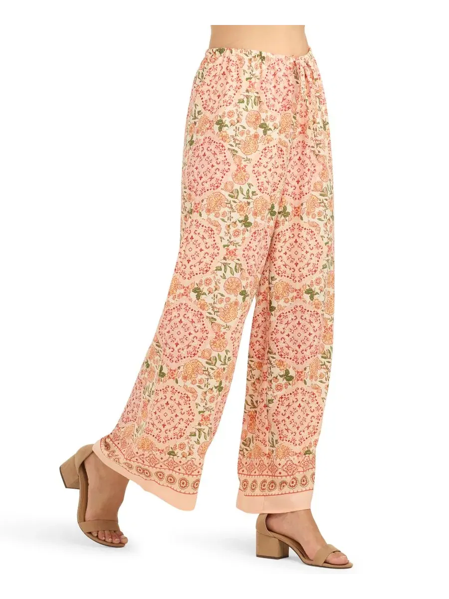 Штаны с широкой штаниной на кулиске BCX, Peach Medallion Single Border — изображение 3 из 5