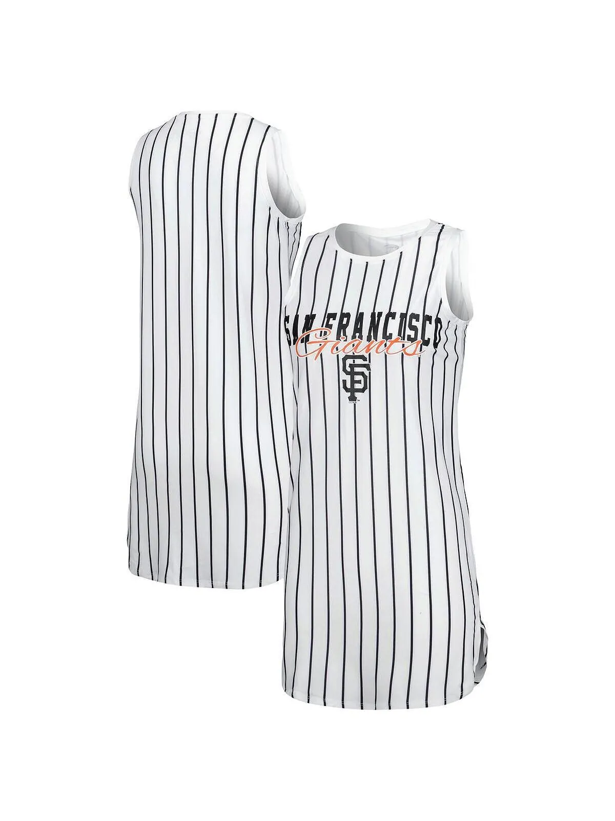 Женская белая ночная рубашка без рукавов в тонкую полоску San Francisco Giants Reel Concepts Sport