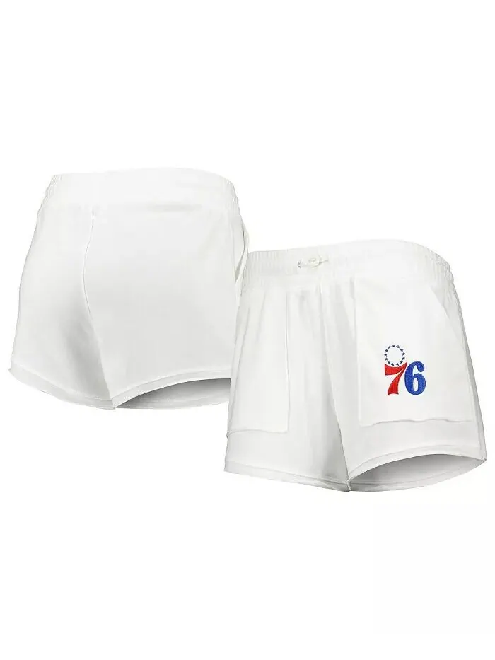 Женские белые шорты Philadelphia 76ers Sunray Concepts Sport — изображение 1 из 2