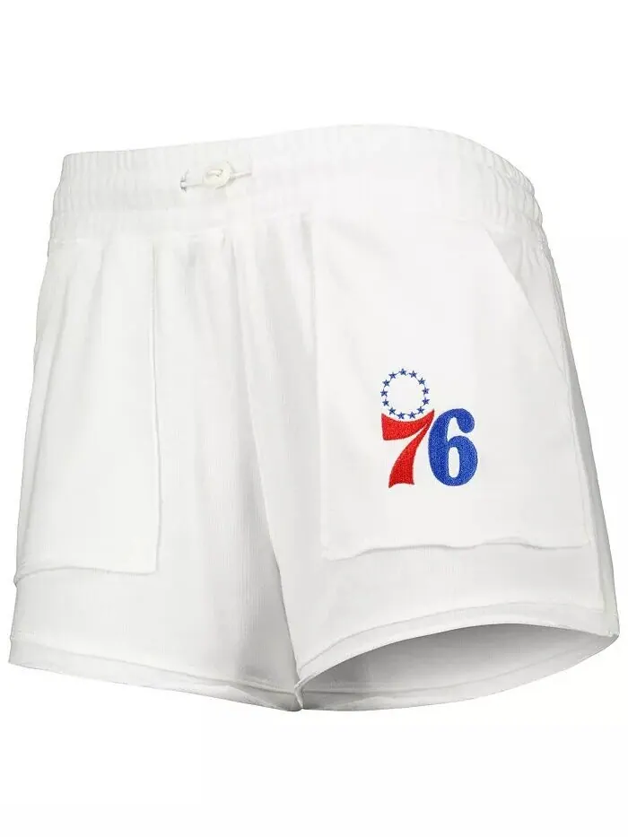 Женские белые шорты Philadelphia 76ers Sunray Concepts Sport — изображение 2 из 2