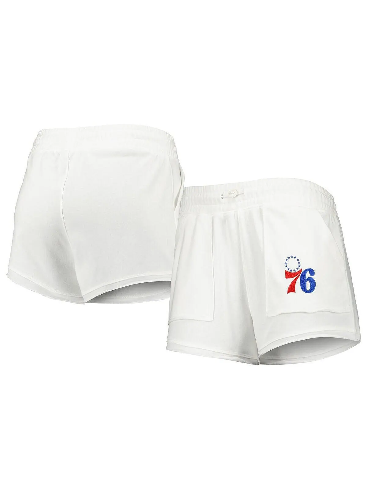 Женские белые шорты Philadelphia 76ers Sunray Concepts Sport