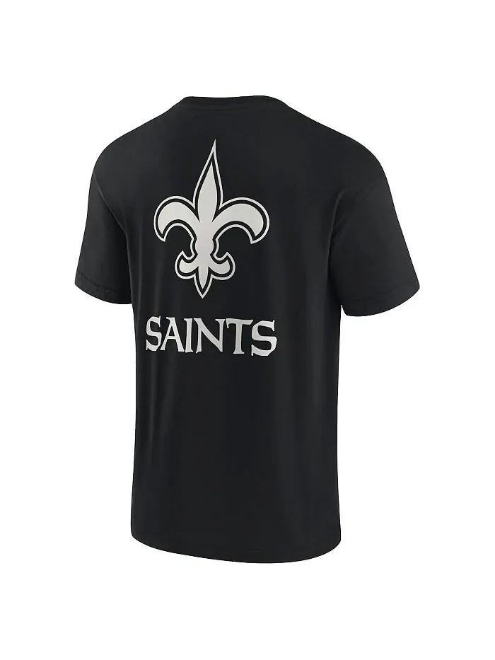 Мужская и женская черная супермягкая футболка New Orleans Saints с коротким рукавом Fanatics — изображение 4 из 4, черный