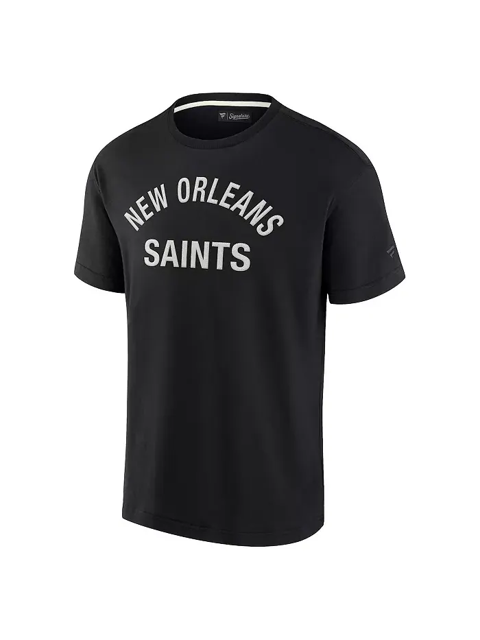 Мужская и женская черная футболка New Orleans Saints с коротким рукавом, супермягкая Fanatics — изображение 3 из 4