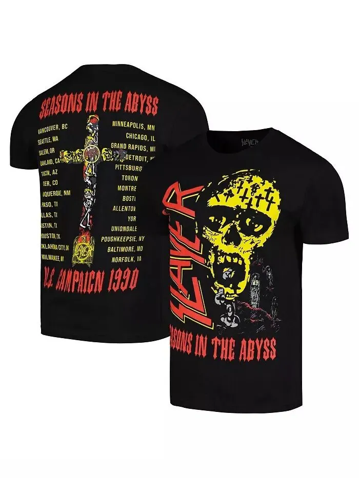 Мужская черная футболка Slayer Sia Graphic Tour Global Merch