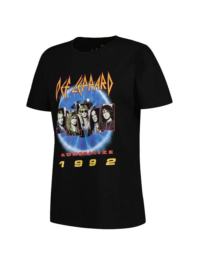 Женская черная футболка с рисунком Def Leppard Adrenalize 1992 Ripple Junction — изображение 2 из 3, черный