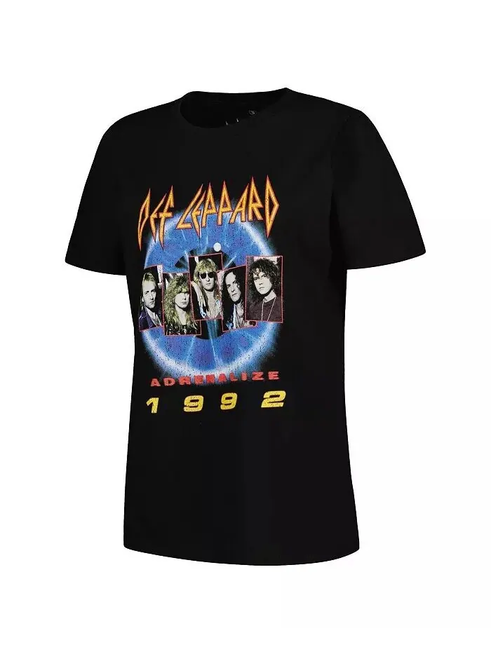 Женская черная футболка с рисунком Def Leppard Adrenalize 1992 Ripple Junction — изображение 2 из 3
