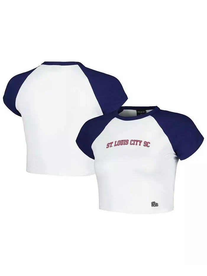 Женская белая футболка St. Louis City SC Homerun Cropped Raglan Hype And Vice
