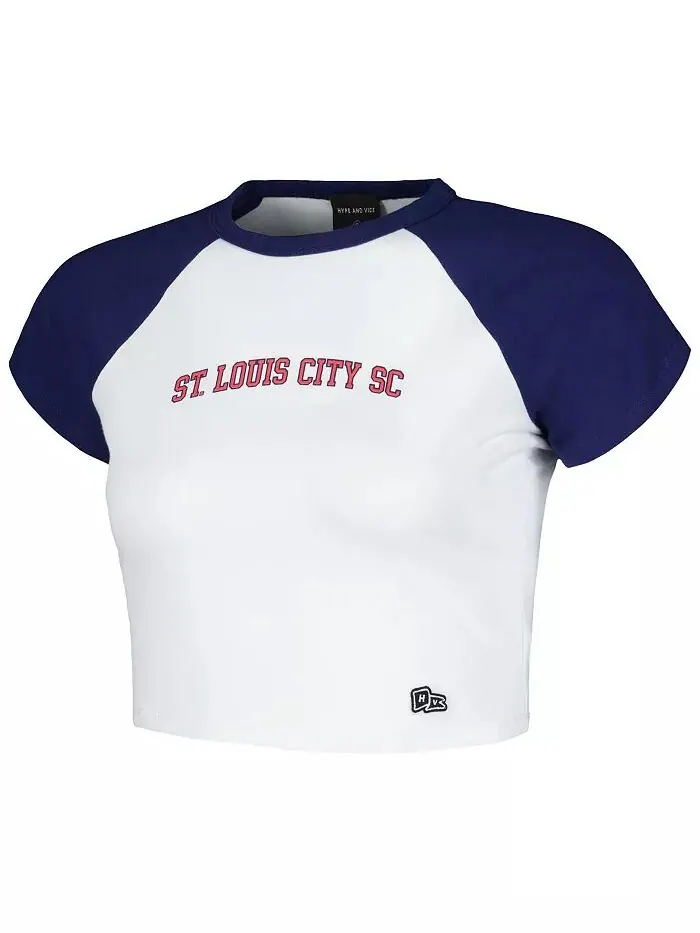 Женская белая футболка St. Louis City SC Homerun Cropped Raglan Hype And Vice — изображение 2 из 3
