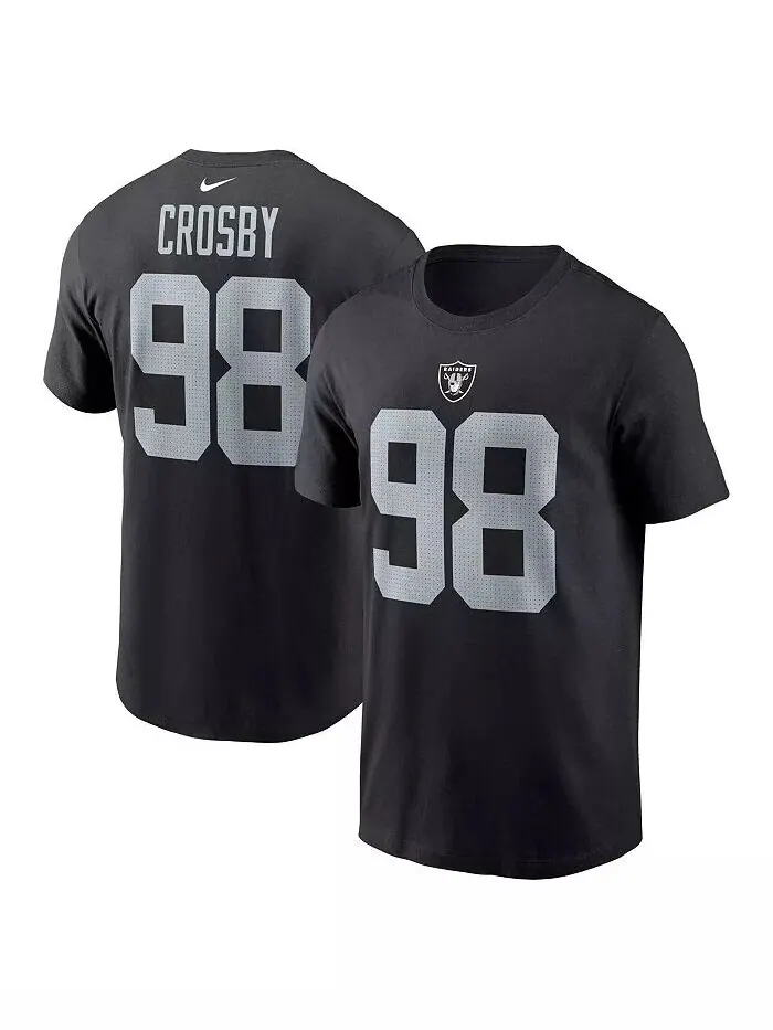Футболка мужская Maxx Crosby Black Las Vegas Raiders с именем и номером игрока Nike — изображение 1 из 4