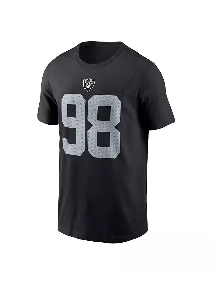 Футболка мужская Maxx Crosby Black Las Vegas Raiders с именем и номером игрока Nike — изображение 3 из 4