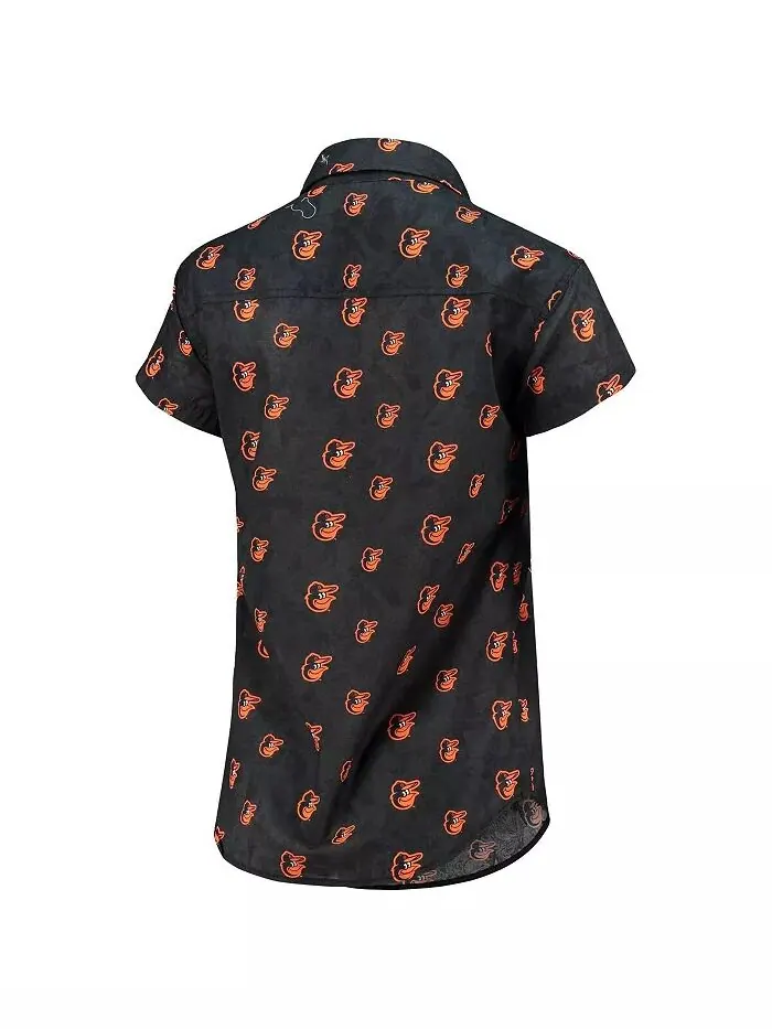 Женская оранжевая рубашка Baltimore Orioles Floral на пуговицах FOCO — изображение 3 из 3