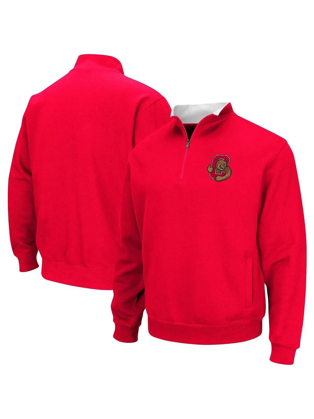 Мужская красная куртка cornell big red tortugas logo с молнией на четверть Colosseum