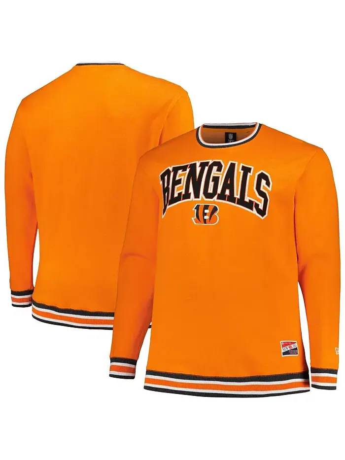 Мужская оранжевая толстовка Big Tall с логотипом Cincinnati Bengals New Era