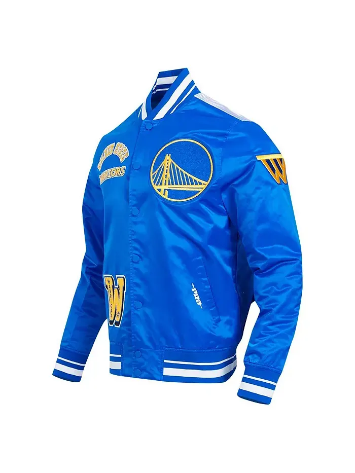 Мужская сатиновая куртка на молнии Golden State Warriors с сублимационным принтом Royal Pro Standard — изображение 3 из 4