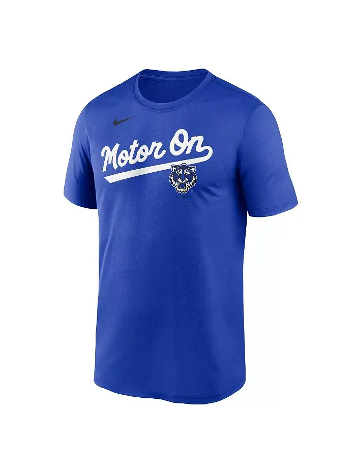 Мужская футболка Royal Detroit Tigers 2025 City Connect Team Phrase Script Legend Performance Nike — изображение 2 из 3