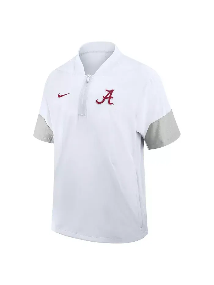 Мужская белая тренерская куртка Alabama Crimson Tide 2025 Sideline с короткими рукавами и — изображение 2 из 3