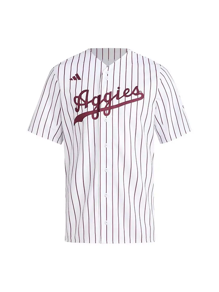 Мужская белая бейсбольная реплика-джерси Texas A&M Aggies adidas — изображение 2 из 3