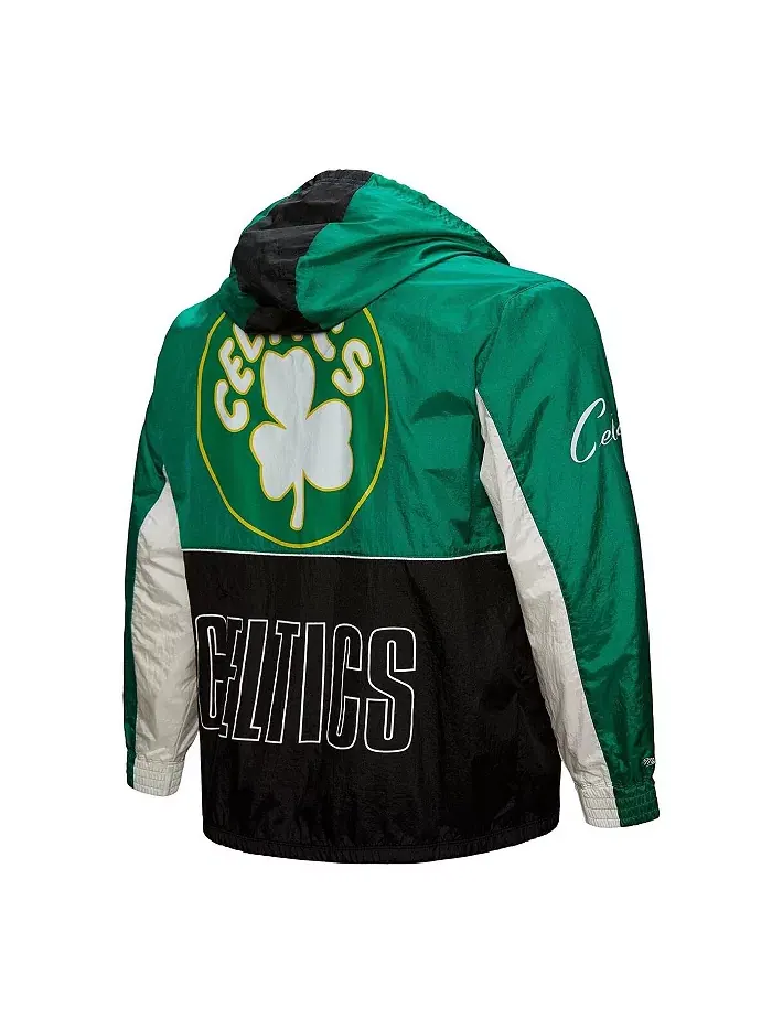 Мужская черная ветровка Boston Celtics Hardwood Classics Big Shot Premium на молнии Mitchell & Ness — изображение 4 из 5